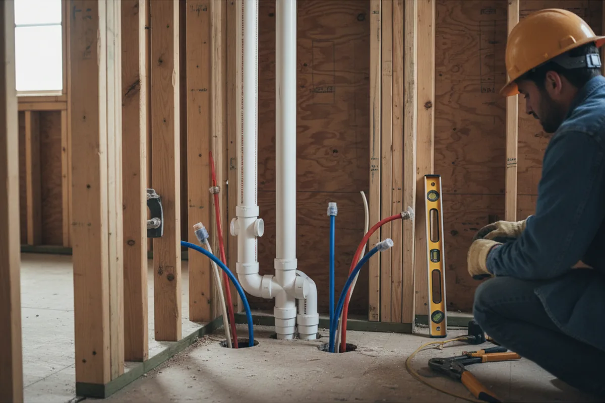 Drain and supply rough-in during Drain Cleaning in Bethlehem